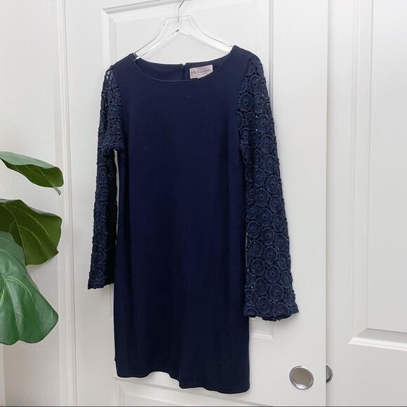 Philosophy Lace Long Sleeve Dress Navy 10 - Picture 1 of 6